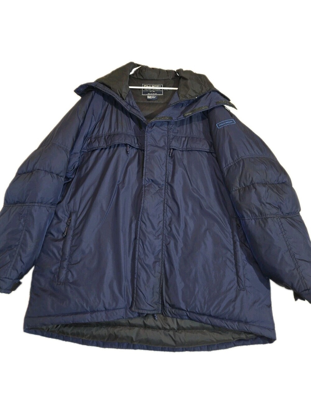 polo sport ralph lauren Sz XL Mens Down Filled Nylon Jacket Navy Vtg 90s Parka